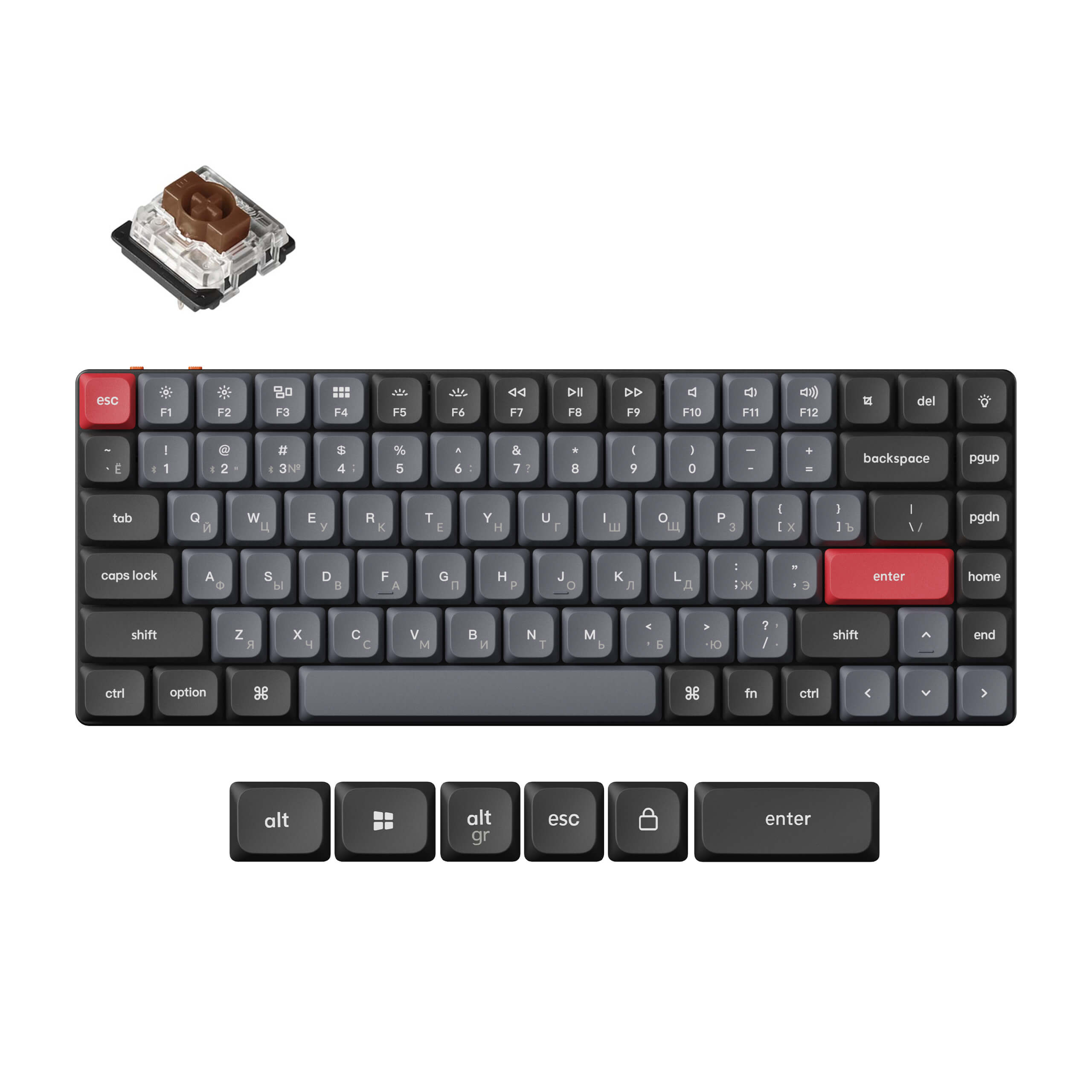 Keychron K3 Pro QMK/VIA Wireless Custom Mechanical Keyboard (Russian RU Layout)