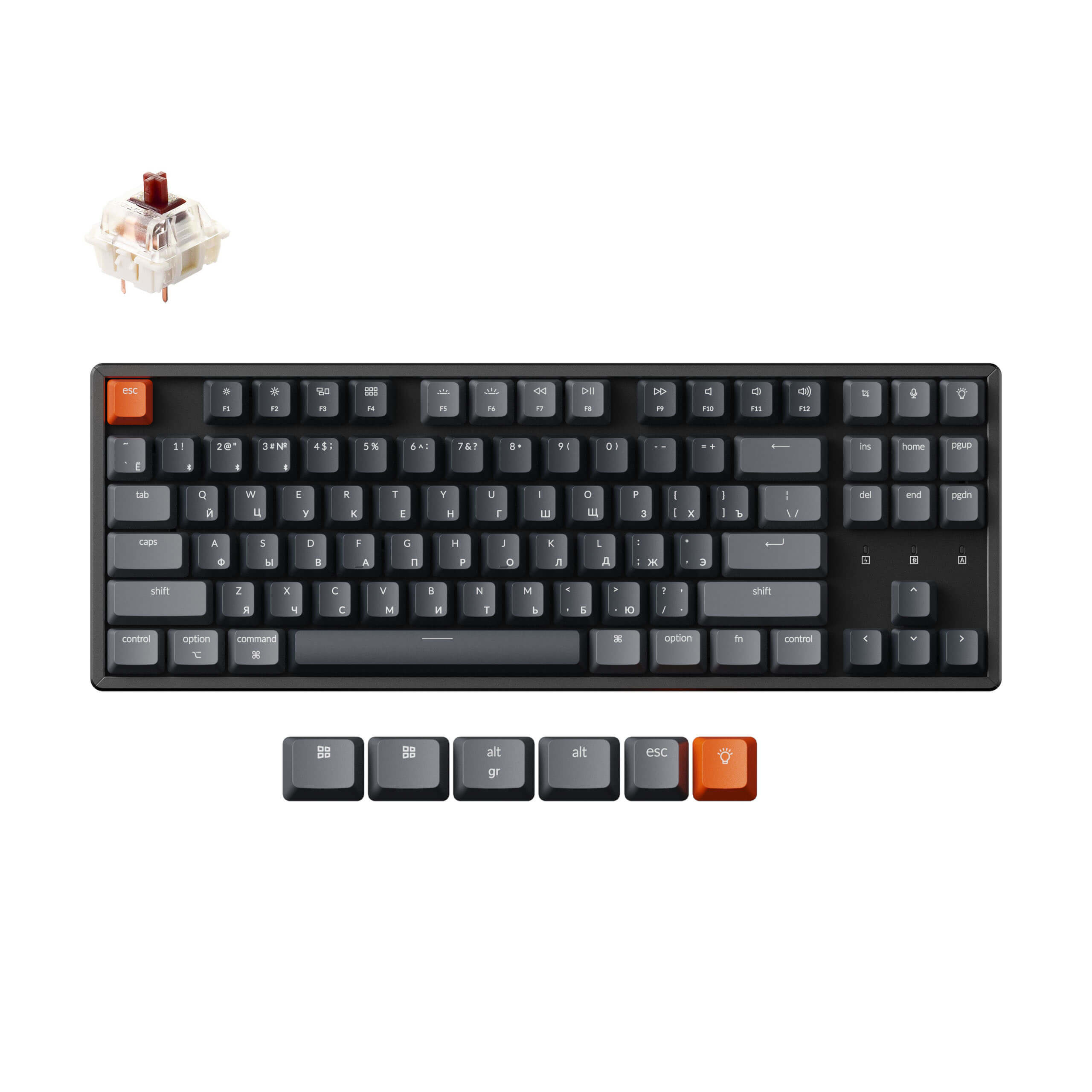 Keychron K8 Wireless Mechanical Keyboard (Russian RU Layout)